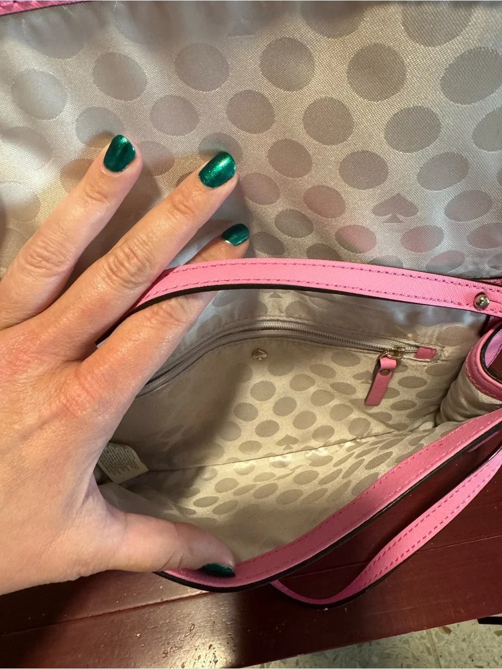 kate spade Cedar Street Cali Pink Saffiano Crossbody Clutch Bag